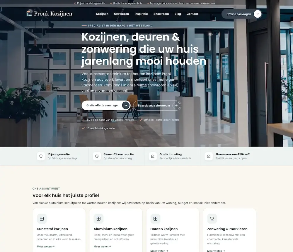 Pronkkozijnen – Van showroombeleving naar een website die net zo overtuigt
